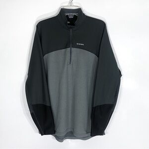 Simms Fishing 1/4 Zip Mens Medium Gray Pullover Outdoor Lightweight Performance